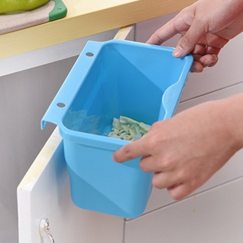 Kitchen Trash Can Cabinet Door Wall-mounted Trash Can Household Toilet Bathroom Living Room Waste Basket Kitchen Waste Storage Bin