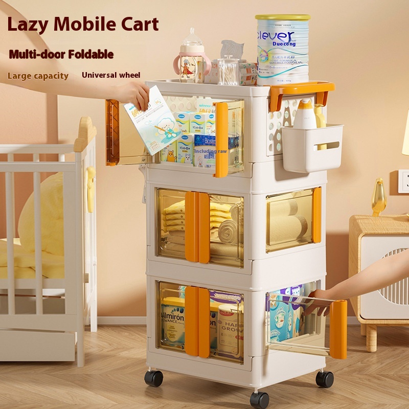 Custom Living Room Trolley Rack Supplies Multi-layer Foldable Storage Rack Bedroom Desktop Storage Trolley