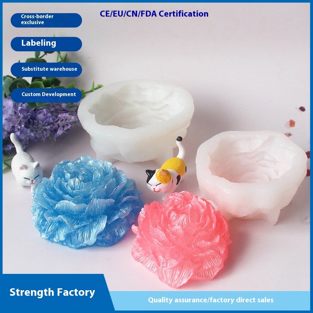 Upgraded Version Of Flower Peony Pinch Silicone Mold Diy Ice Cube Handmade Chocolate Plaster Drip Silicone Mold