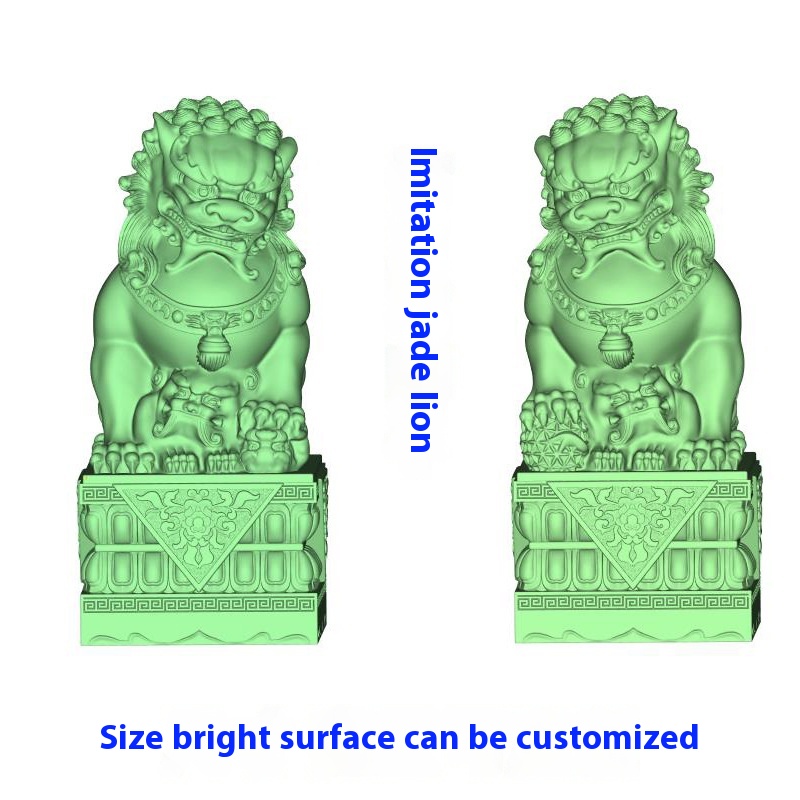Stone Lion Ornaments Silicone Mold Imitation Jade Cultural And Creative Handmade Mold Lion Cement Plaster Candle Fortune Mold