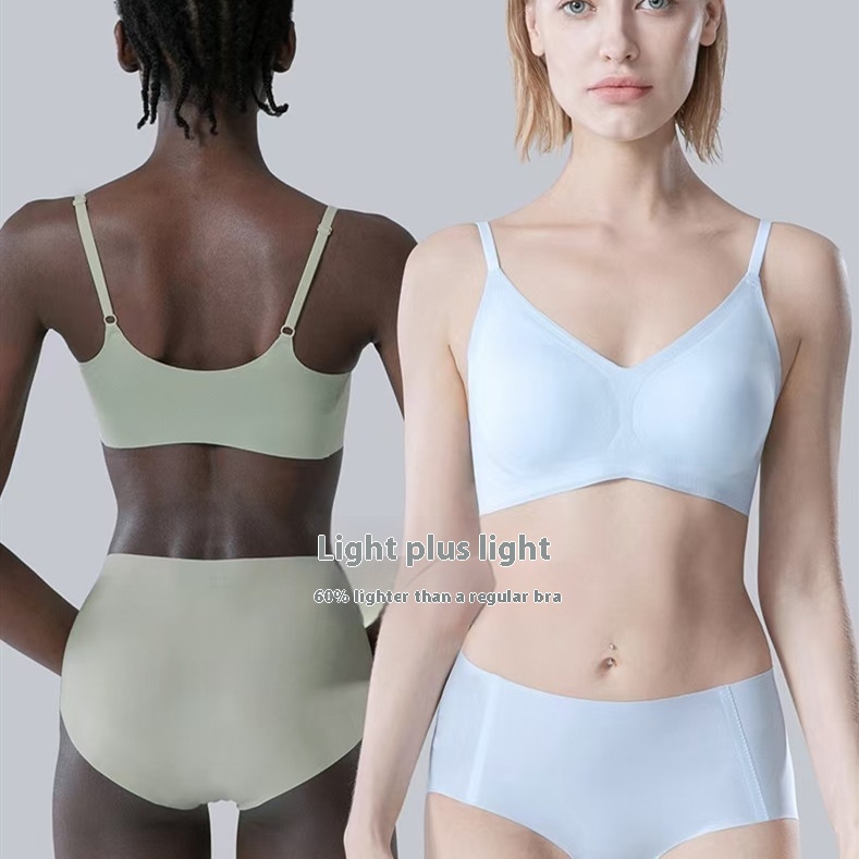 Without Size Latex Spaghetti Straps Small Chest Beautiful Back Underwear Women's No Steel Ring Sports Vest Seamless Sleeping Bra