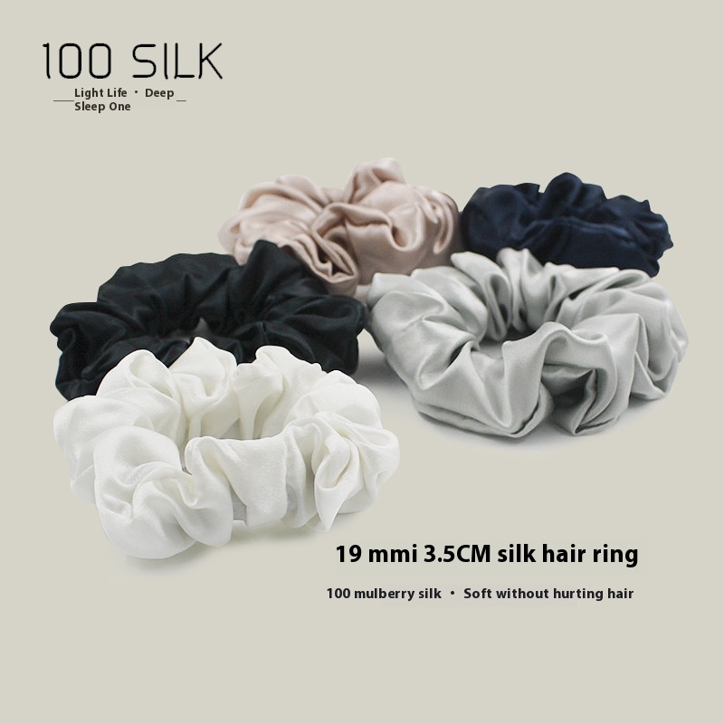 Mulberry Silk Hair Band Silk Hair Band Korean Hair Care Hair Band19 Momme3.5cm Silk Hair Rope Female