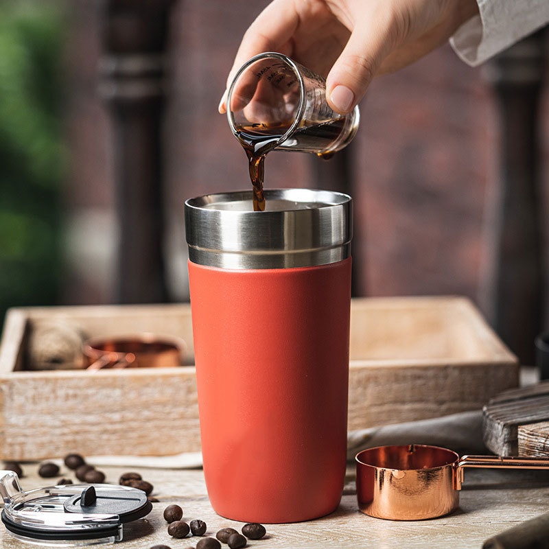 Large Capacity Stainless Steel Tritan Coffee Cup With Lid