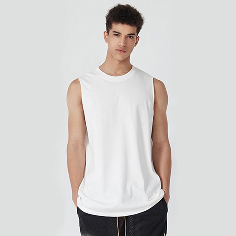 Guangzhou DWarehouse180g Solid Color Cotton Sleeveless T-shirt Sports Leisure Fitness Men's Basic Casual Vest