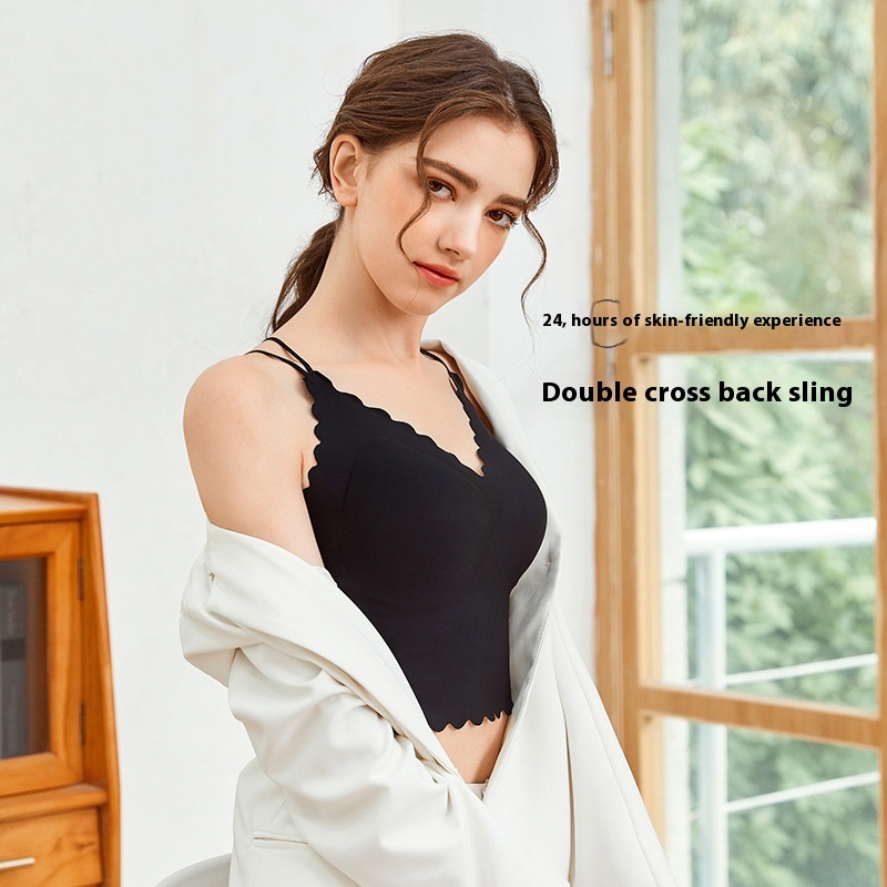 Summer Size-free Cross-strap Short Vest With Beautiful Back,No Need To Wear ABra,Soft And Seamless Underwear