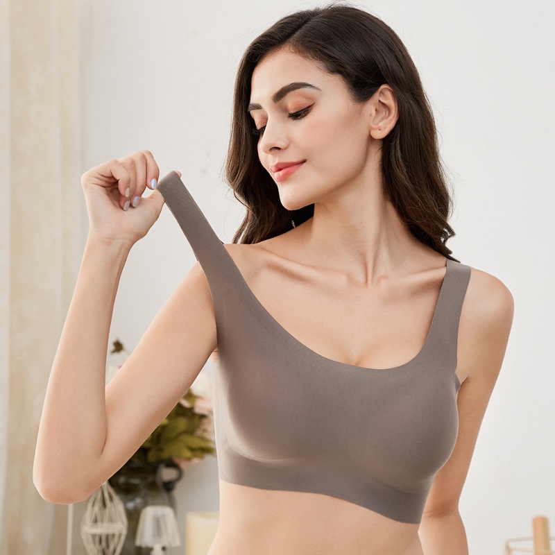Nana Bra Without Steel Ring Vest Bra Seamless Ice Silk Bra Underwear Women's Sexy Bra Gather