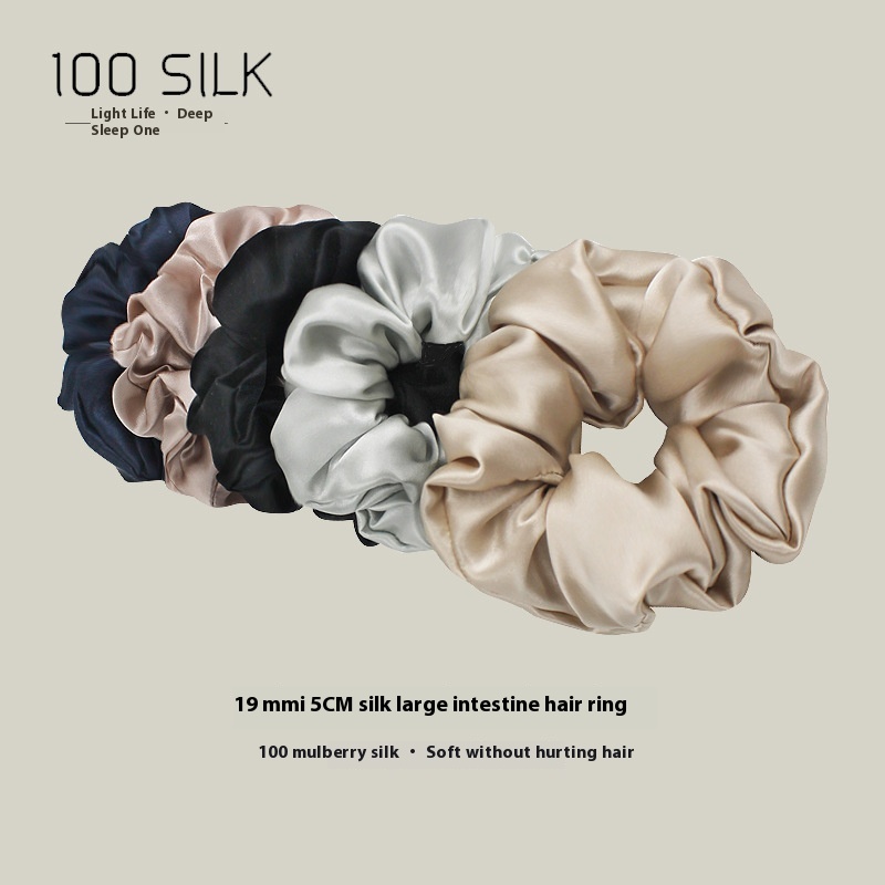19 Momme5cm Silk Large Intestine Hair Ring Mulberry Silk Bm Hair Ring Hair Tie Hair Rope Gift Box