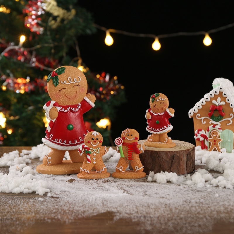Christmas Gingerbread Man Ornaments Creative Cartoon Gingerbread Man Christmas Atmosphere Layout Decoration Small Ornaments