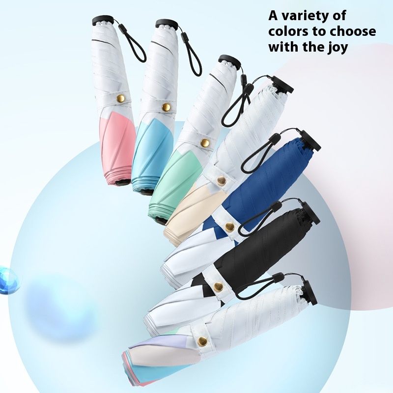 Carbon Fiber Compact Ultra-light Feather Umbrella Lightweight Umbrella Black Glue Sunscreen UVSunshade Sun Umbrella Advertising Sunny Umbrella