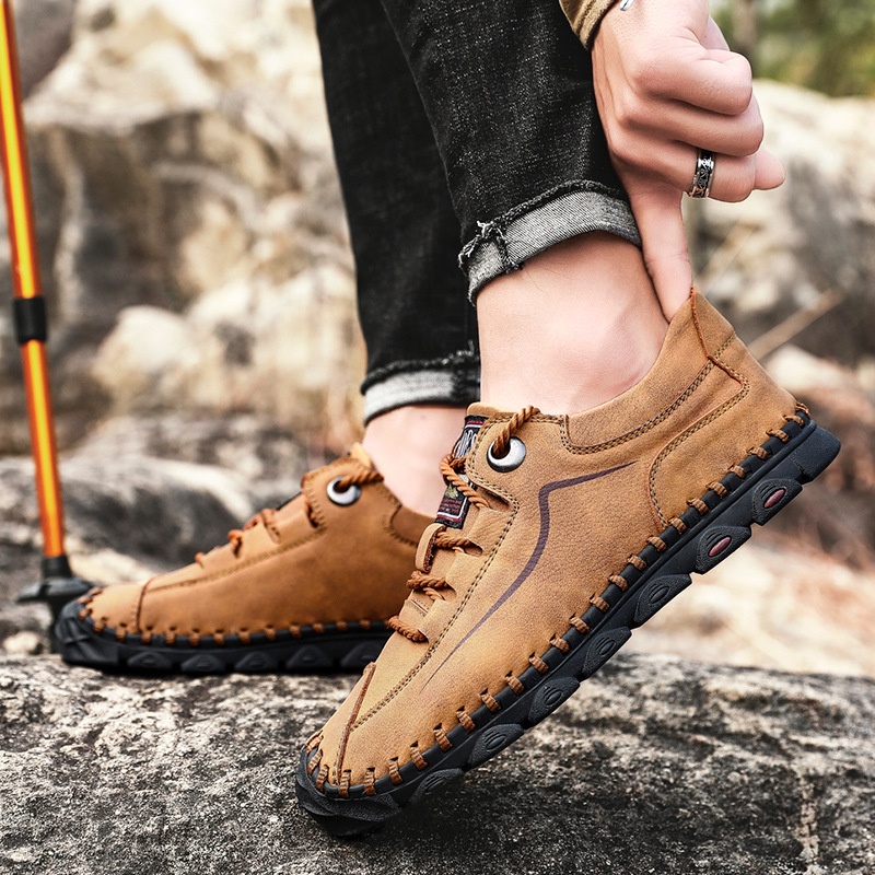 Work Shoes Men Summer Lace-up Large Size Casual Shoesy British Leisure Sports Outdoor Men's Shoes