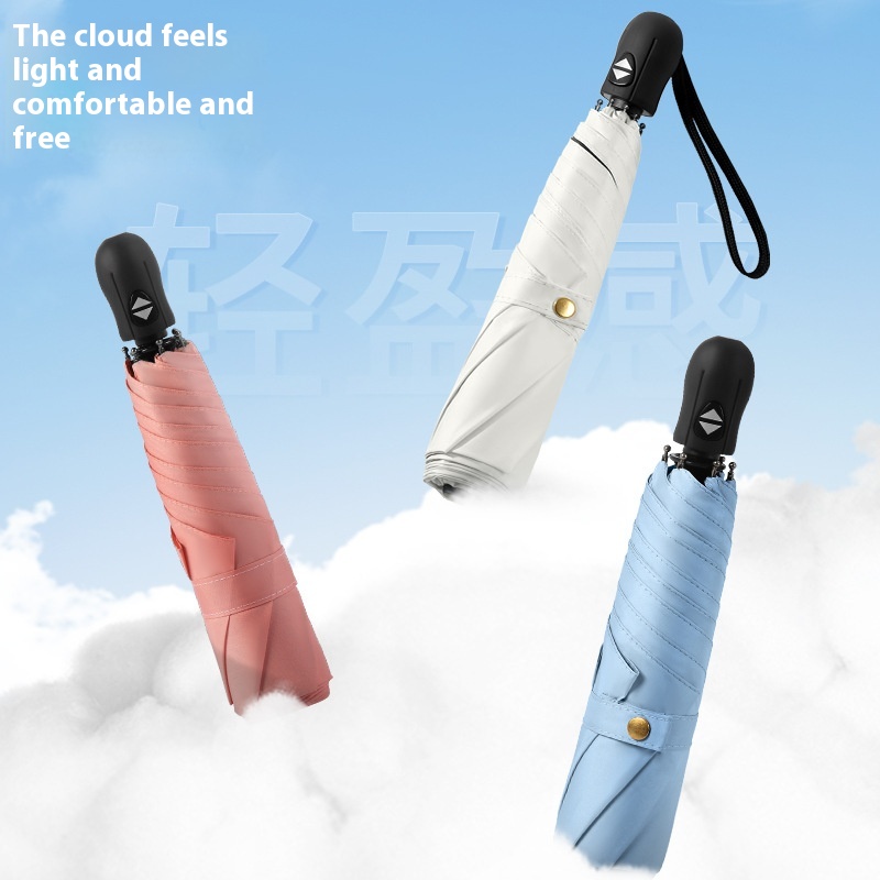 Fully Automatic Ultra-light Feather Umbrella6-rib Folding Sun Protection UVProtection Sun Umbrella Advertising Sunny Umbrella Customization