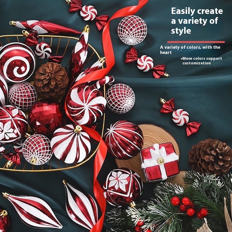 Christmas Decoration Set30 PKElectroplating Special-shaped Hand-painted Christmas Ball Candy Gift Mix And Match Style Pendant