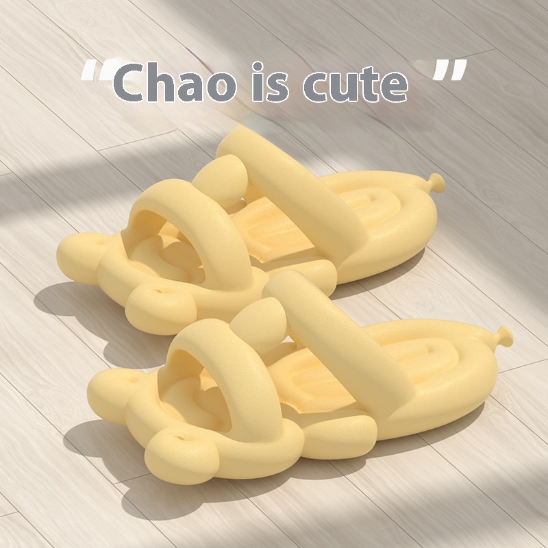 Creative Cartoon Cute Balloon Bear Slippers For Women Summer Home Bathing Non-slip Soft Bottom Stepping Shit Feeling Sandals