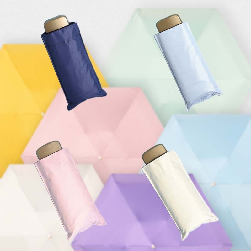 50%Off Umbrella Mini Parasol UVProtection Sunscreen Pocket Umbrella Black Plastic Sun Umbrella Customization