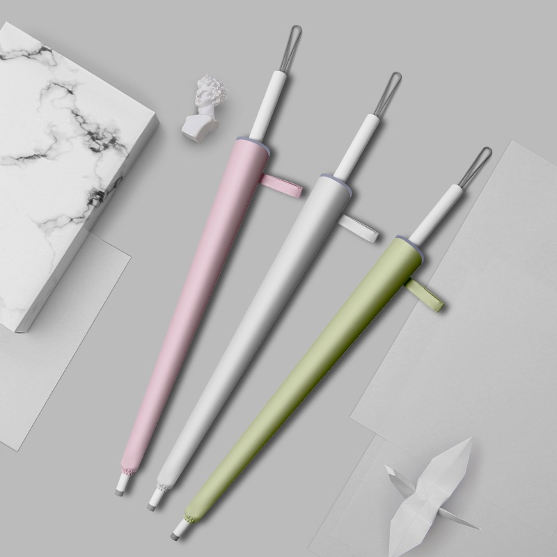 6-rib Creative Rounded Corner Long Handle Umbrella Reflective Strip Umbrella Petal Straight Umbrella With Printed On It