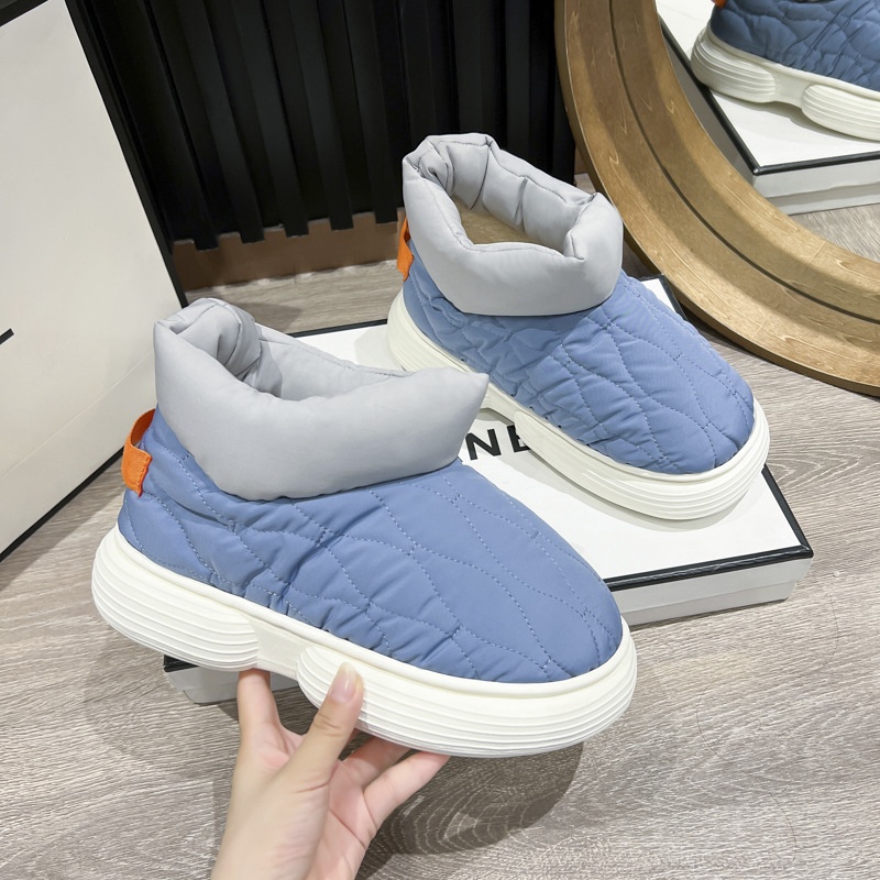 Autumn And Winter Fashion Simple Fish Pattern Cotton Shoes For Women Indoor Home EVAThick Bottom Non-slip Warm Confinement Shoes Cotton Slippers