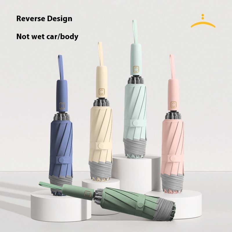 Current Automatic Reverse Umbrella Silicone Belt Edging280t Fabric Business Sunny Umbrella Advertising Umbrella In Stock