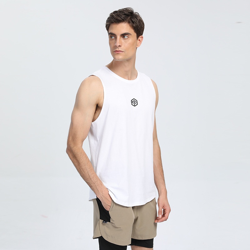 Summer Vest Men's Loose Sports Vest Large Size Cottony Men's Fashion Waistcoat Sleeveless T-shirt