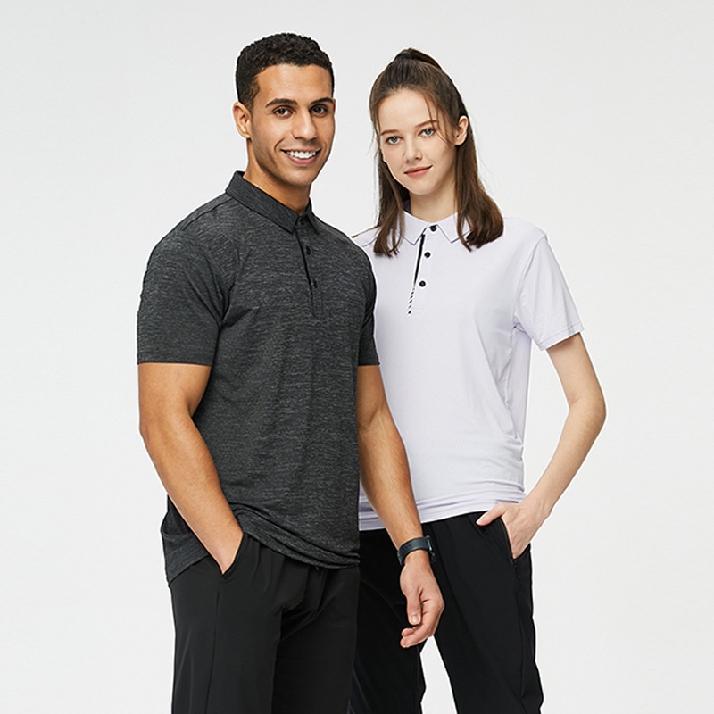 Summer Ice Breathable Quick-drying Polo Shirt Men's Business Suit Short-sleeved Casual Lapel Top Fashion Sports Fitness Clothes