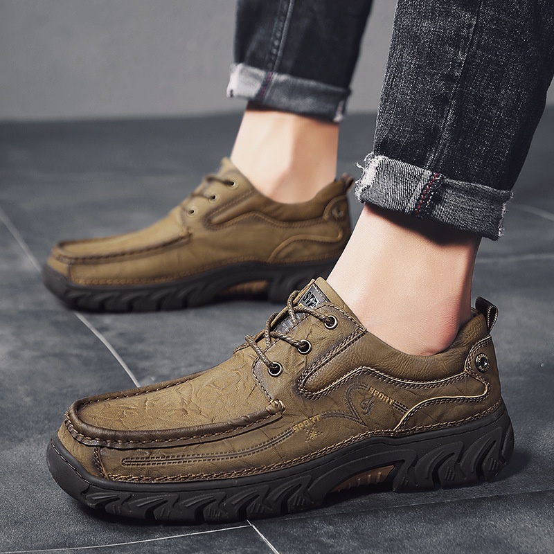 Men's Shoes Casual Shoesy Large Size Men's Shoes Cowhide Fashion Heightening Casual Leather Shoes Men