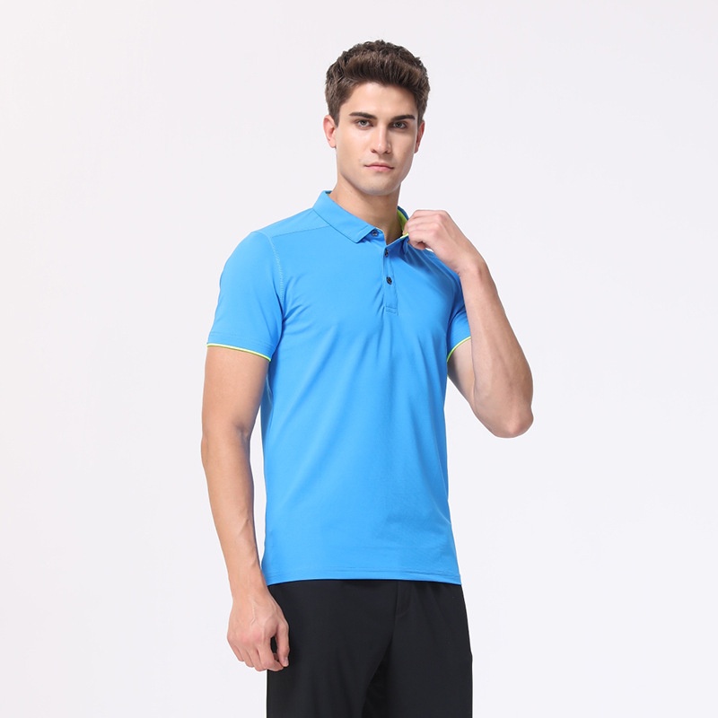 Men's T-shirt Summer Lapel Short-sleeved T-shirt Men's Breathable Quick-drying Large Size Sports Ice Silk Short-sleeved