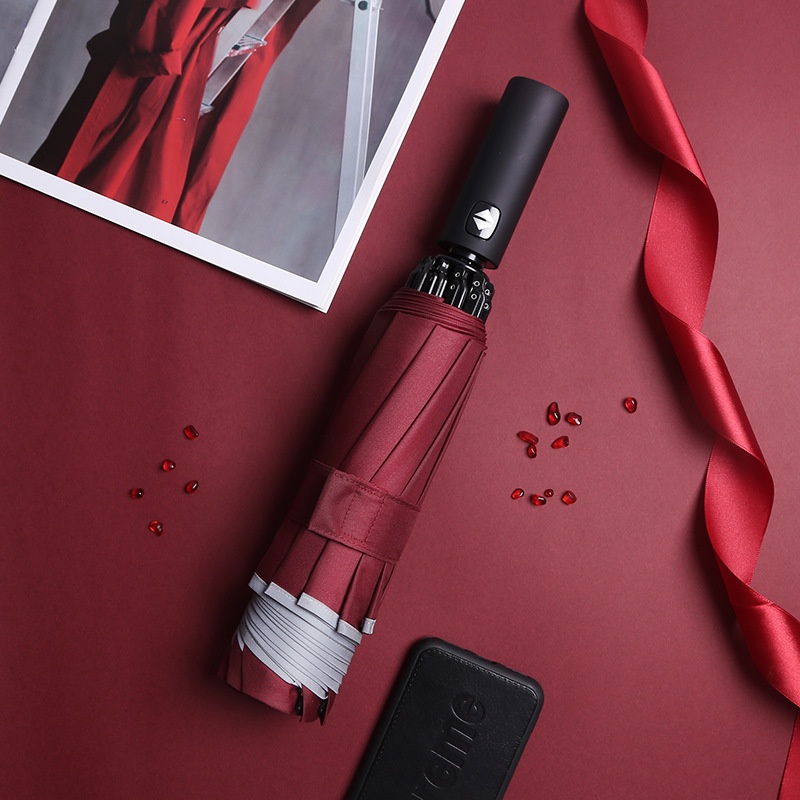 Fully Automatic10-rib Car Reverse Umbrella Hemming Reflective Three-fold Umbrella Business Umbrella Folding Umbrella