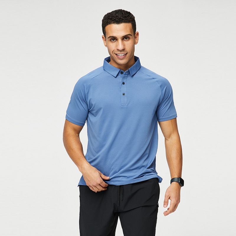 LULUSports Quick-drying Polo Shirt Men's Summer Business Lapel Short-sleeved Quick-drying Running Top Fitness Training Suit
