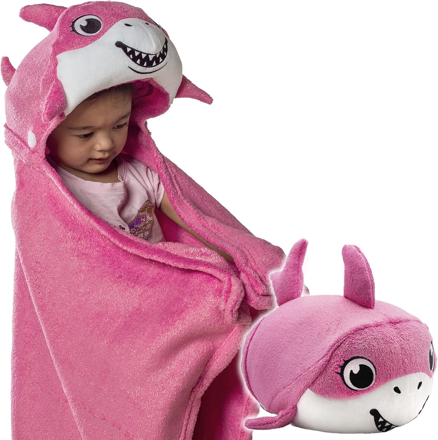 Travel Blanket Aircraft Aviation Blanket Children's Doll Deformation Blanket Travel Headrest Pillow Two-in-one Shark