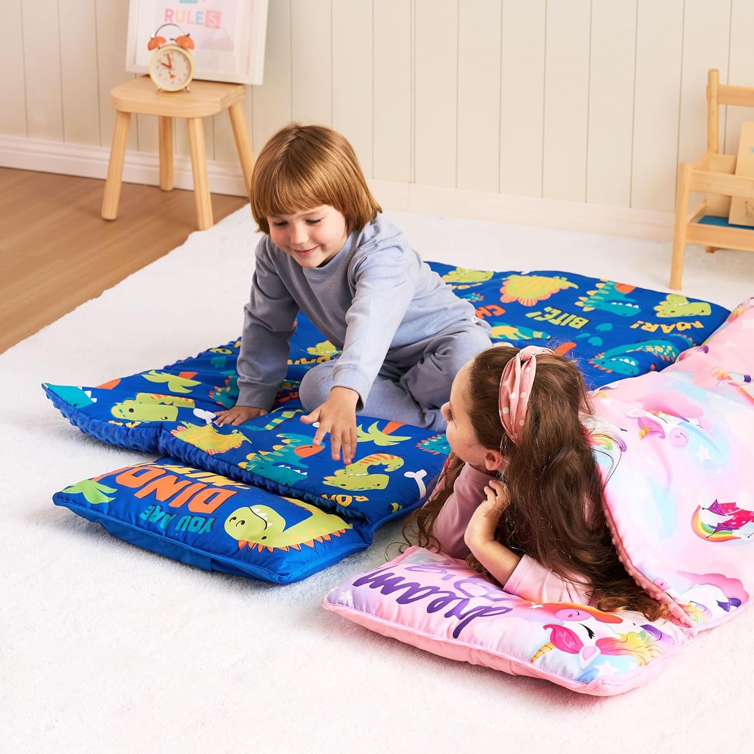 Nap Children's Warm Sleeping Bag Kindergarten Printed Thickened PPCotton Cartoon Warm Kick-proof Foldable Quilt