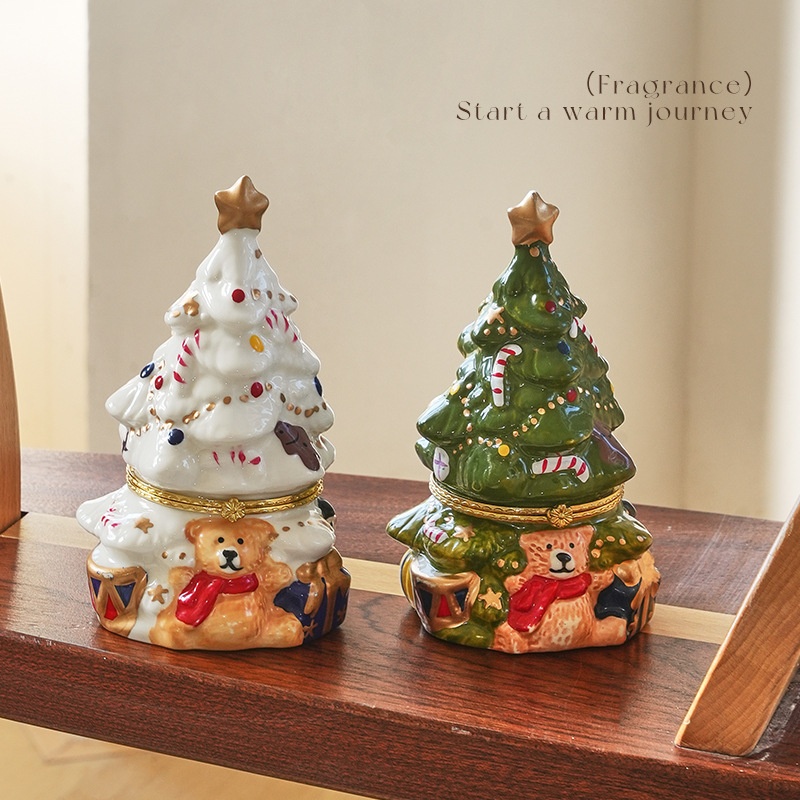 "Surprise Box"Christmas Tree Bear Aromatherapy Candle Indoor Decoration For Girlfriend Birthday Gift
