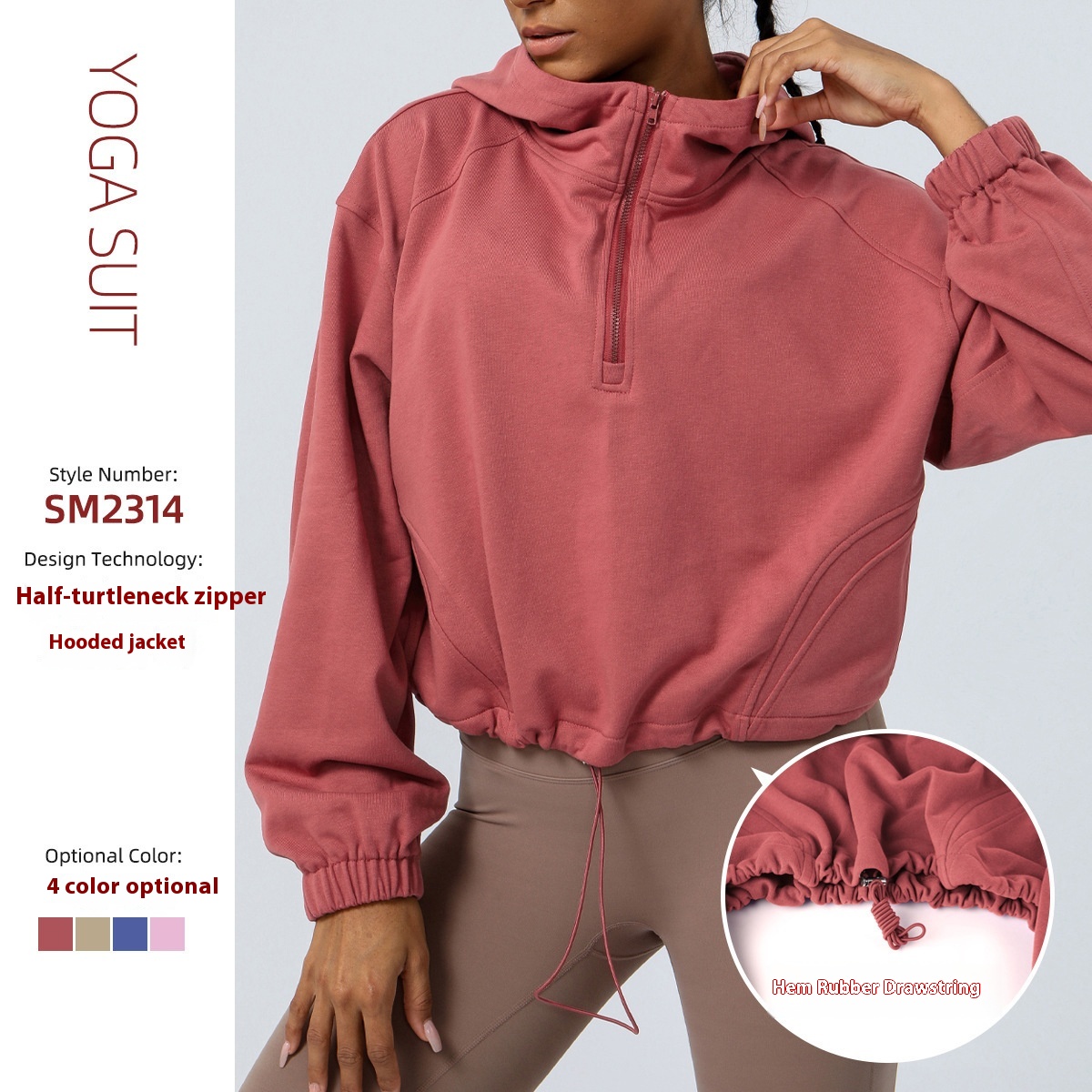 European And American Pullover Hooded Yoga Fitness Top Women's Outdoor Running Jacket Zipper Loose Long Sleeve Sweatshirt Women