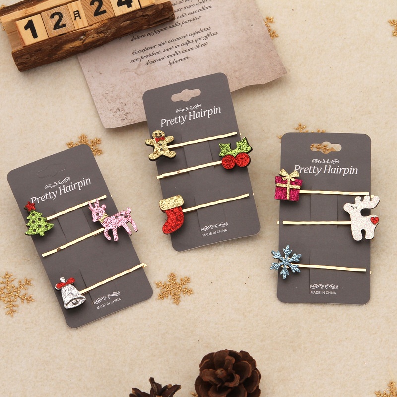 Christmas Hairp Holiday Cute Elk Christmas Tree Bell Small Gift Hair Accessories