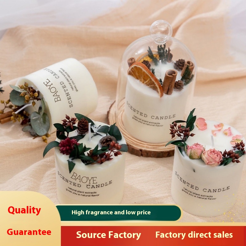 Mori Eternal Flower Christmas Birthday Soybean Wax Handmade Dried Flower Scented Candle Gift Accompanying Gift Box Suit