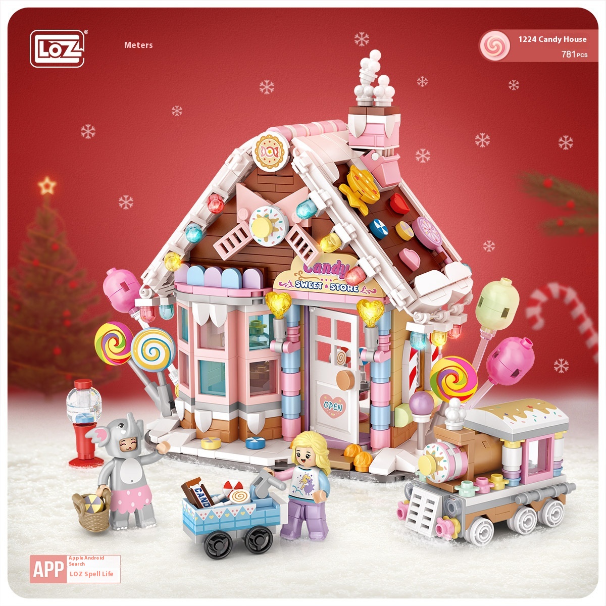 Loz Miniature Candy Christmas House1224 Small Particle Assembled Building Blocks Gift Children's Toys