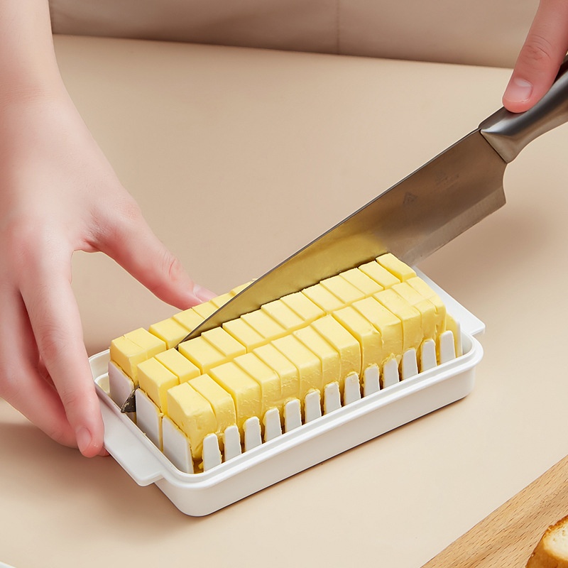 Butter Cutting Box Butter Cutter Refrigerator Fresh-keeping Box Storage Sealed With Lid Butter Dividing Box Storage Box