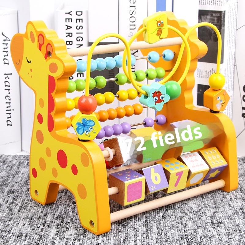 Wooden Children's Beaded Toys Early Childhood Education Building Blocks Calculation Frame1 Year Old3 Boys And Girls Baby Puzzle Enlightenment Education