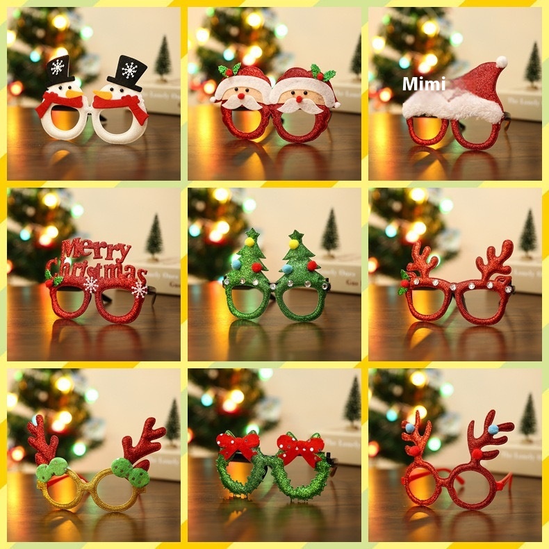 Christmas Decorative Glasses Children Christmas Gift Holiday Supplies Paper Party Creative Glasses