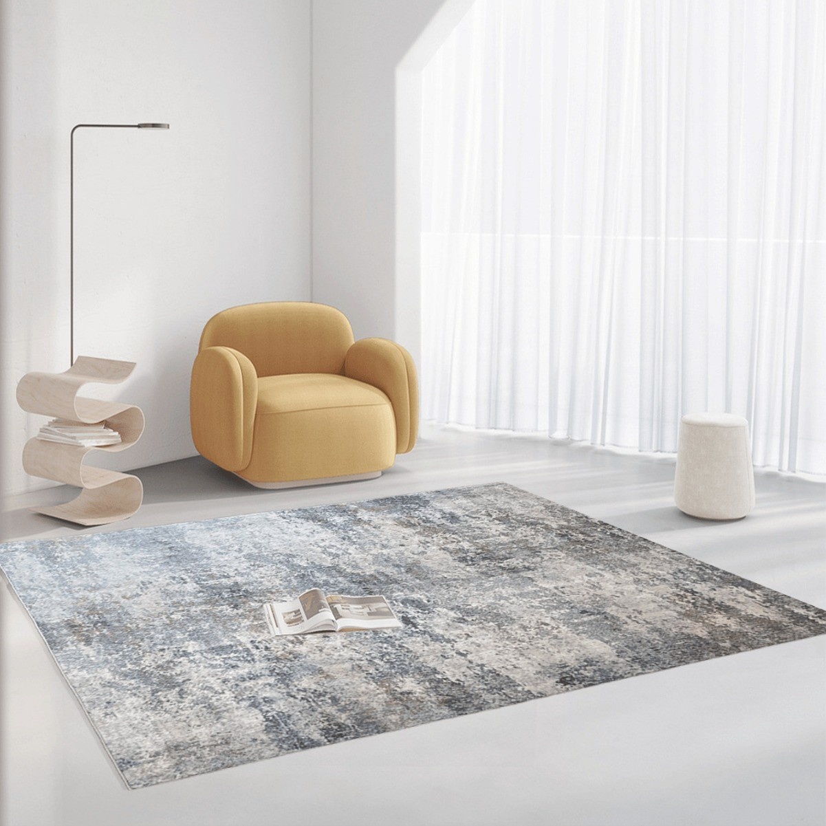 Bedroom Carpet Living Room Home Large Size Foldable Short Plush Silicone Bottom Cream Bedroom Floor Mat