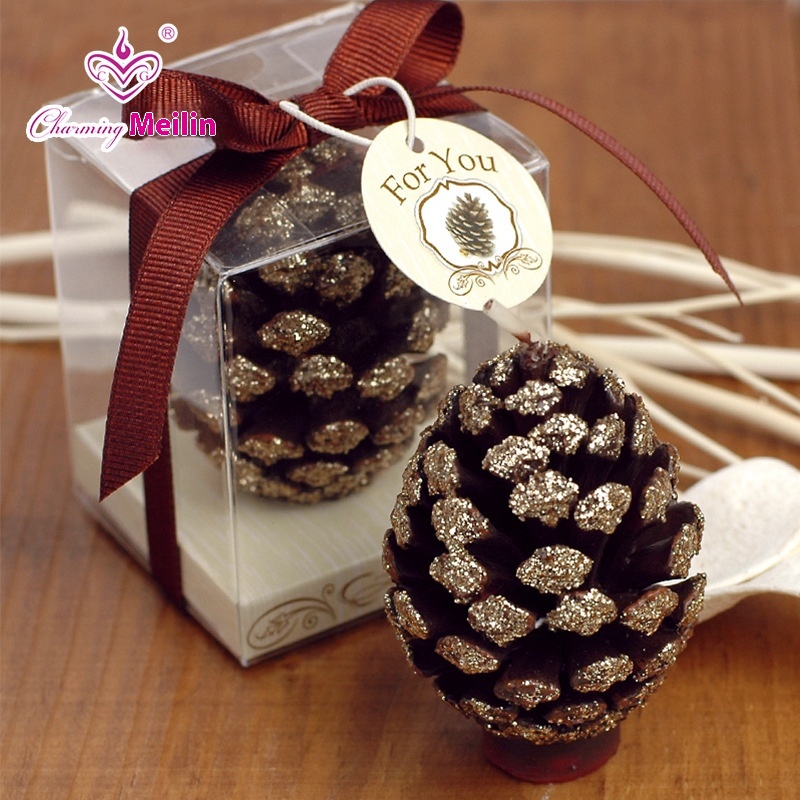 Birthday Candles Christmas Candles Creative Holiday Party Supplies Tyrant Gold Pine Cone Candles Small Gifts