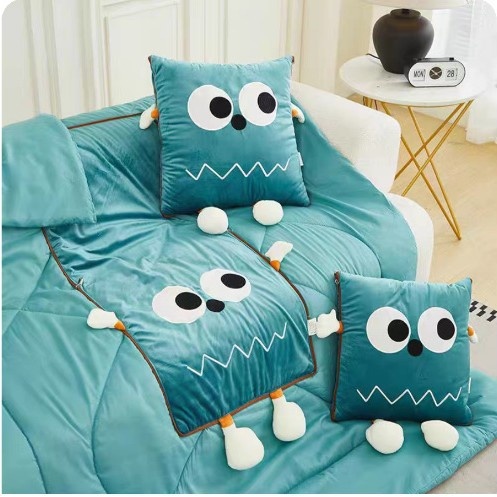 Jacquard Pillow Eye Plaid Thickened Sofa Decoration Home Two-in-One Blanket Pillow Nap