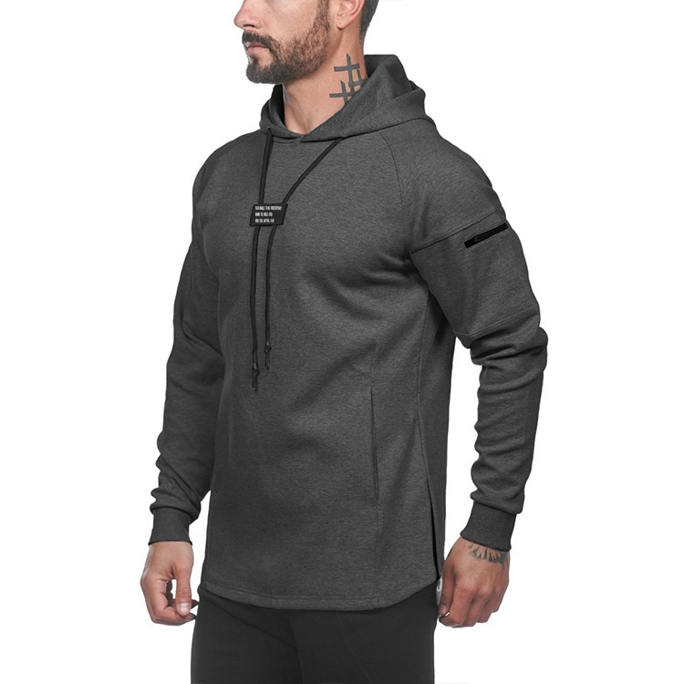 Muscle Fitness Brothers Men's Spring And Autumn Sports Leisure Running Exercise Long Sleeve Hooded Pocket Sweatshirt Coat Foreign Trade
