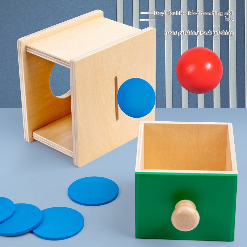 Wooden Montessori Teaching Aids Drawer Game Science And Education Toys Two-in-one Coin-operated Ball Box Kindergarten Early Education Aids