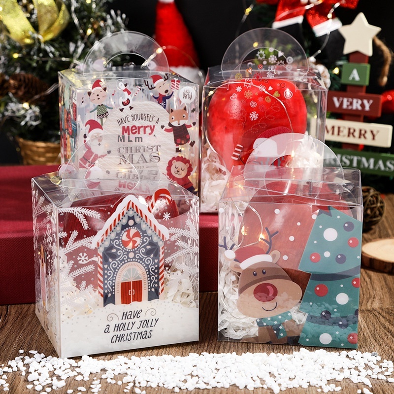Christmas Apple Packaging Box Transparent Pvc Packaging Gift Box Uv Reverse Frosted Plastic Transparent Pvc Packaging Box