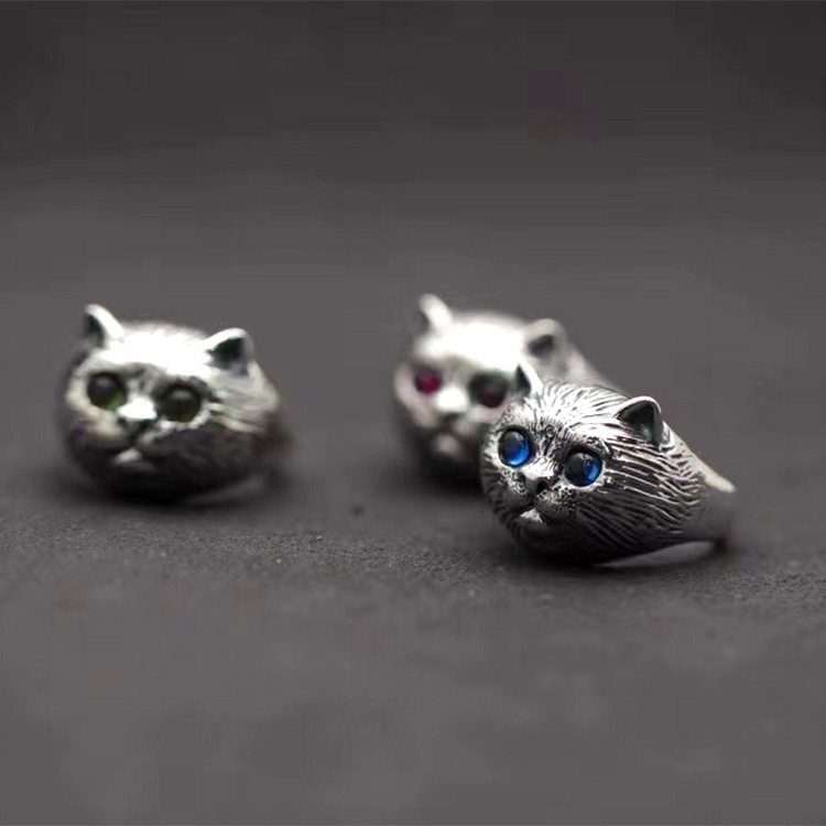 S925 Silver Cute Garfield Ring Couple Ring Jewelry