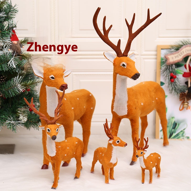 Creative Plush Christmas Deer Imitation Deer Plush Elk Christmas Gift Hotel Window Decorations