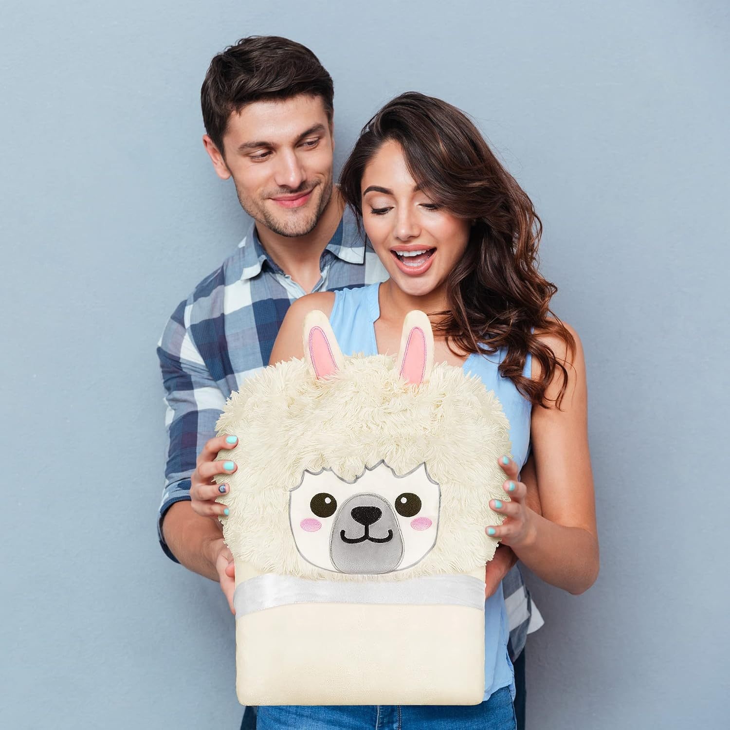 Cute Casual Home Clothes Hooded Thickened Warm Lamb Cape Flannel Shawl Hooded Blanket Alpaca