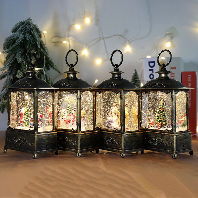 Ornaments Wind Lamp Christmas Crystal Lamp Music Box Children's Birthday Christmas Decorations Gift Scene Arrangement