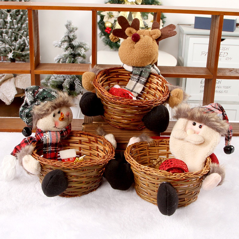Christmas Decorations Fruit Basket Christmas Eve KTVHotel Front Desk Box Desktop Santa Claus Fruit Plate Gifts