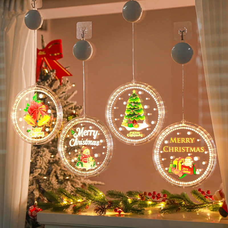Christmas LEDLuminous Decorative Gifts Window Creative Peace Knot Window Stickers Toy Gifts Hanging Ornaments