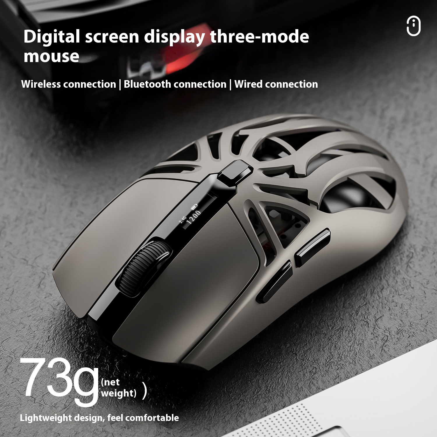 SMAILWOLFRS8 Bluetooth Wireless Three-mode Mouse E-sports Game Lightweight Computer Office Universal